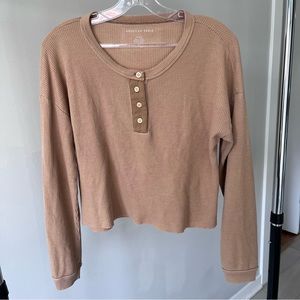 American Eagle Waffle Henley long sleeve shirt